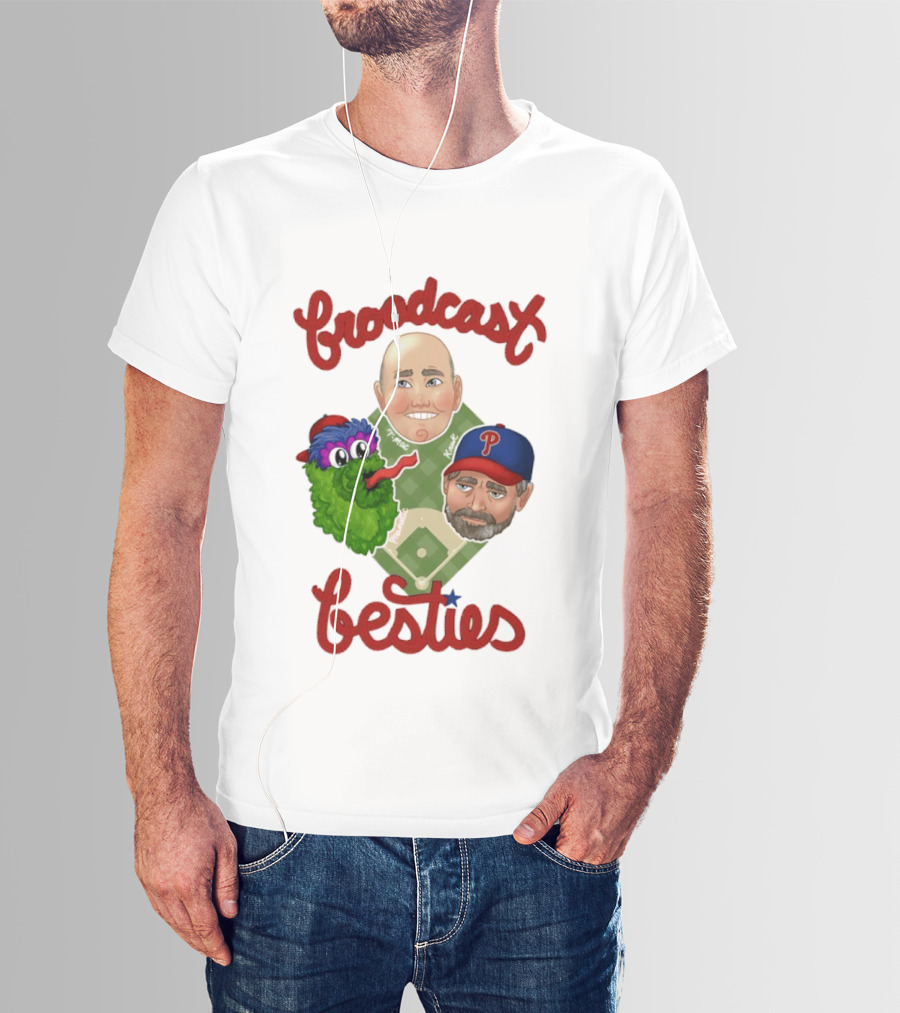 Broadcast Besties Tom McCarthy John Kruk Phillies Phanatic T-Shirt
