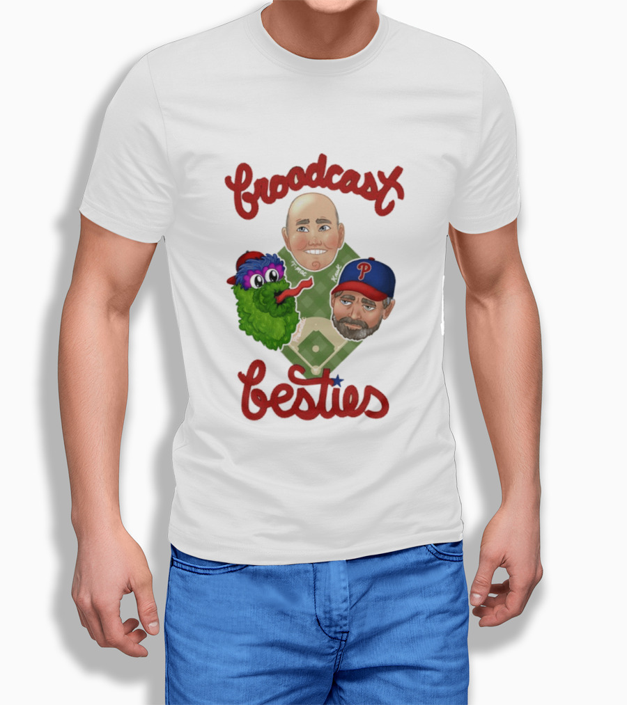 Broadcast Besties Tom McCarthy John Kruk Phillies Phanatic T-Shirt