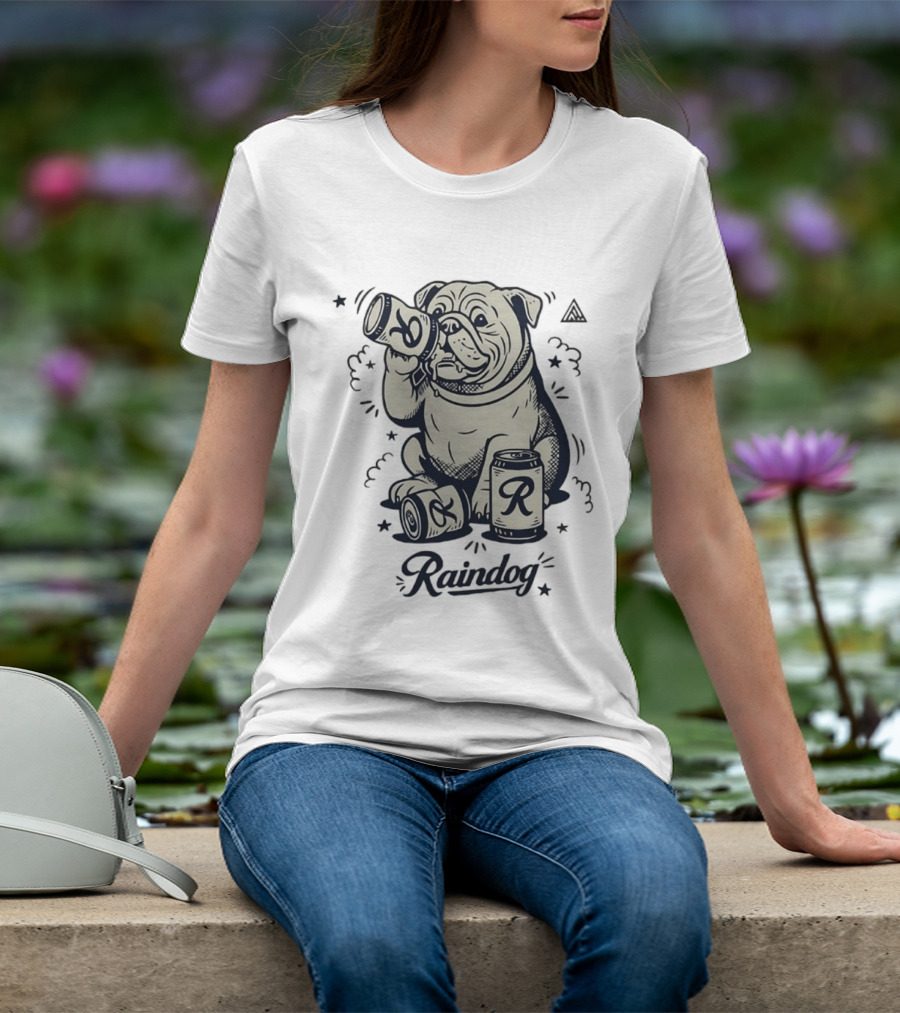 Raindog Bulldog Drinking R Can T-Shirt