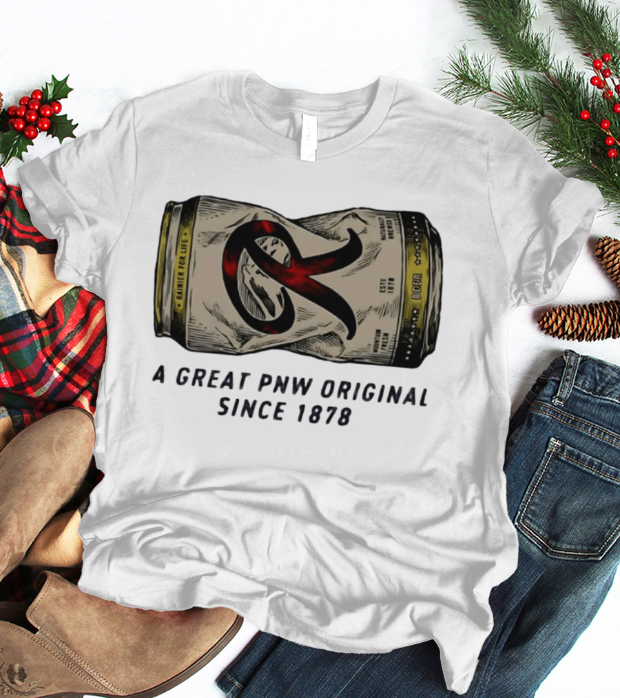 Rainier Beer Crushed Can A Great PNW Original Rainier For Life Since 1878 T-Shirt