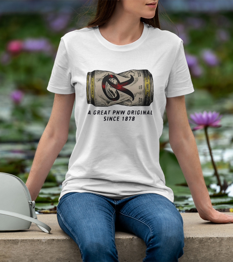 Rainier Beer Crushed Can A Great PNW Original Rainier For Life Since 1878 T-Shirt