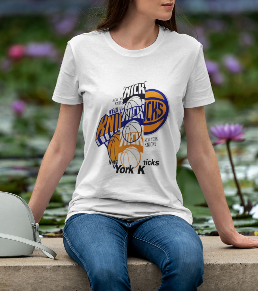 New York Knicks Basketball Collage Fragmented T-Shirt