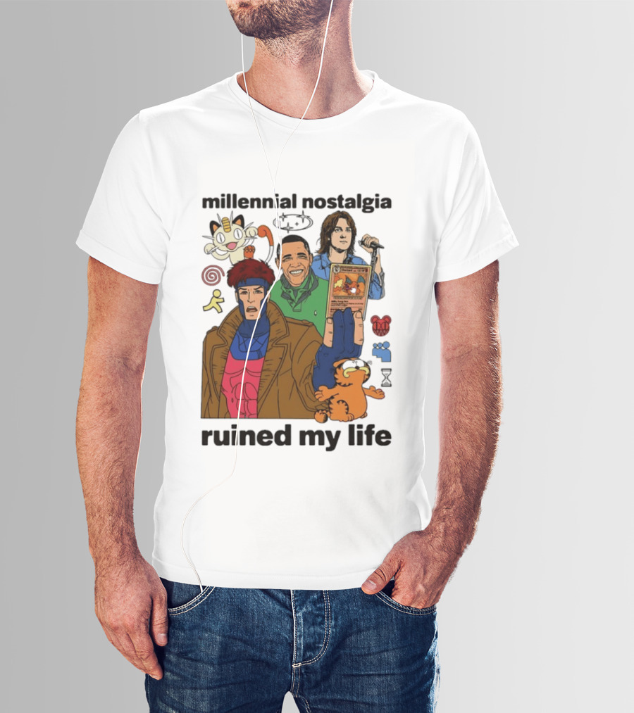 Millennial Nostalgia Obama Gambit Pokémon Yu Gi Oh Ruined My Life T-Shirt