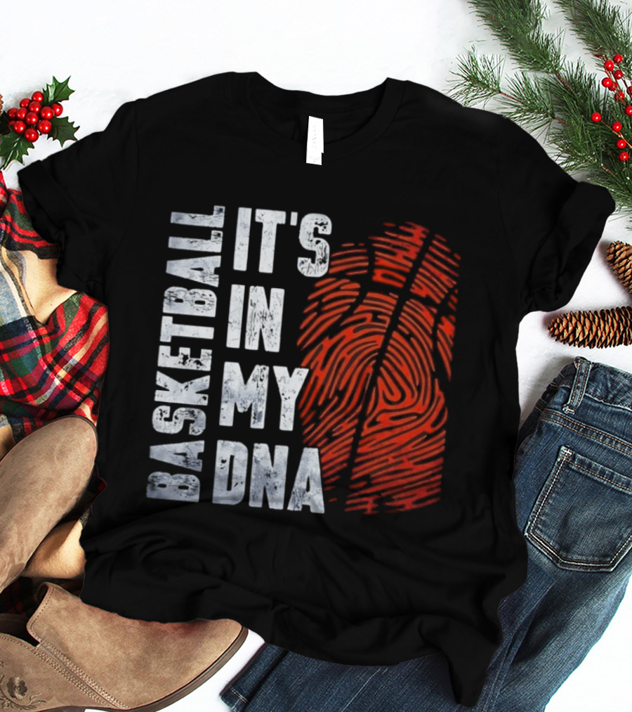 Basketball It's In My DNA Fingerprint T-Shirt