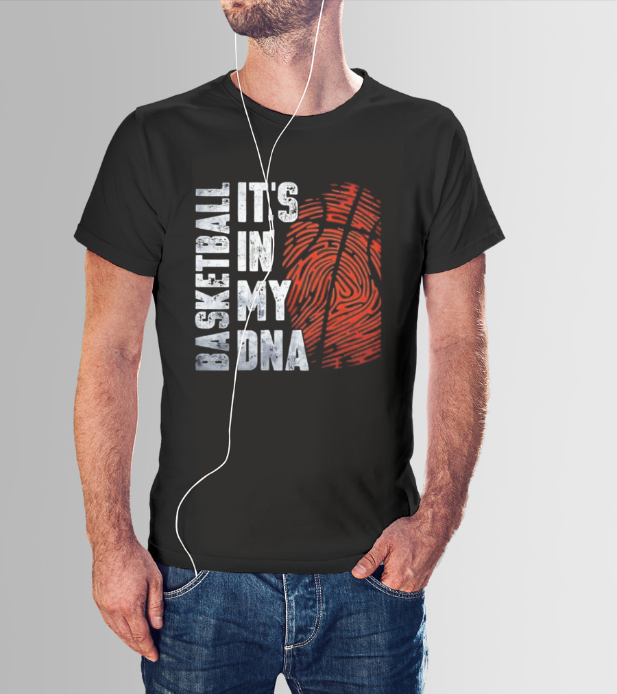 Basketball It's In My DNA Fingerprint T-Shirt