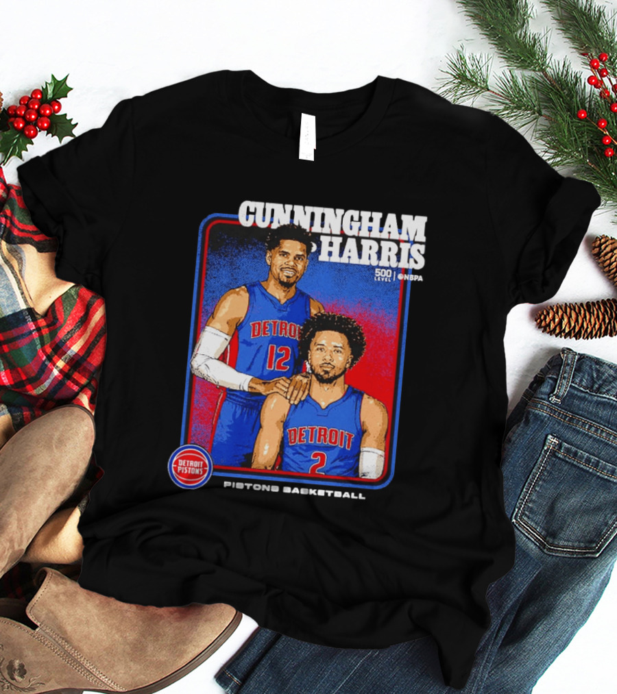 Cunningham Harris 500 Level Onepa Detroit Pistons Basketball T-Shirt