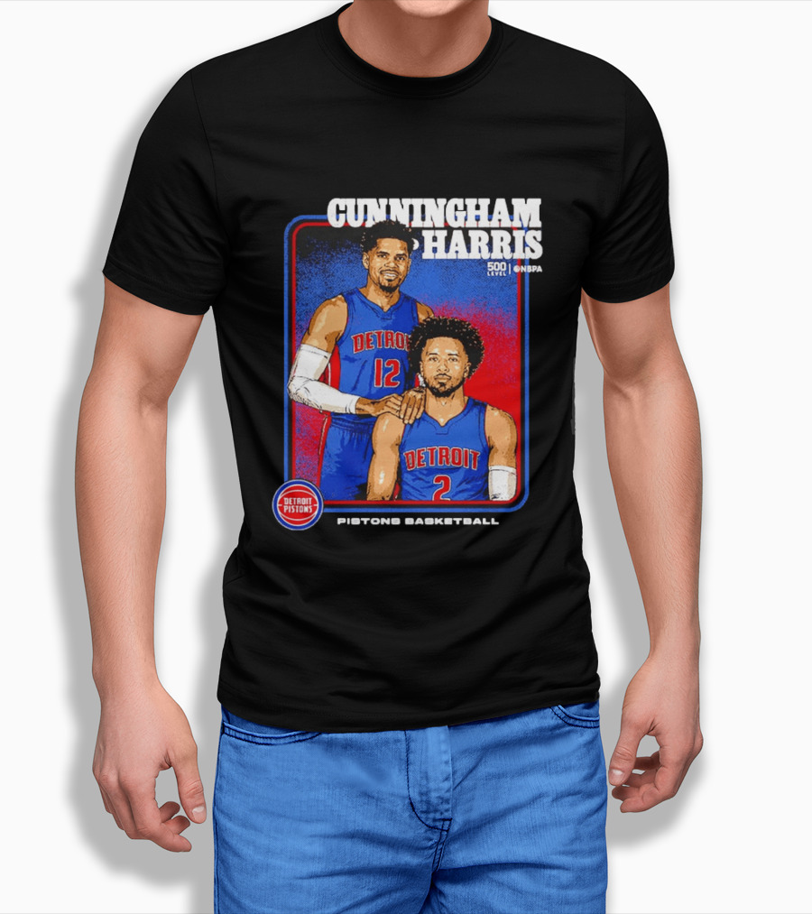 Cunningham Harris 500 Level Onepa Detroit Pistons Basketball T-Shirt