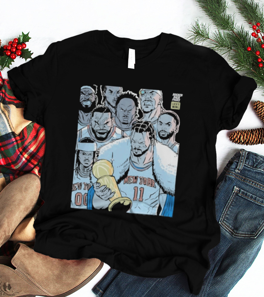 New York Knicks Anime Basketball Players 2026 Championship Trophy T-Shirt