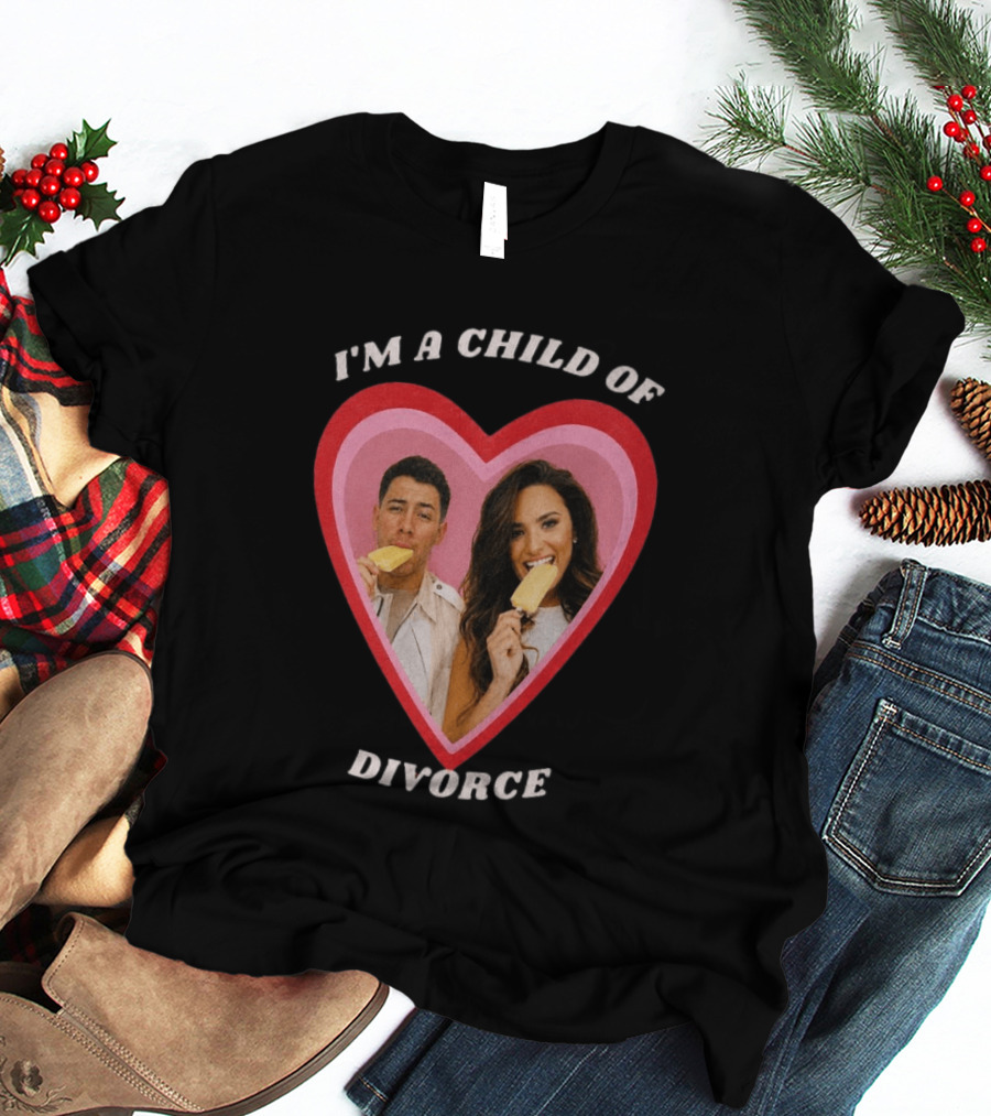 I'm A Child Of Divorce Nick Jonas Demi Lovato Heart Popsicle Image T-Shirt