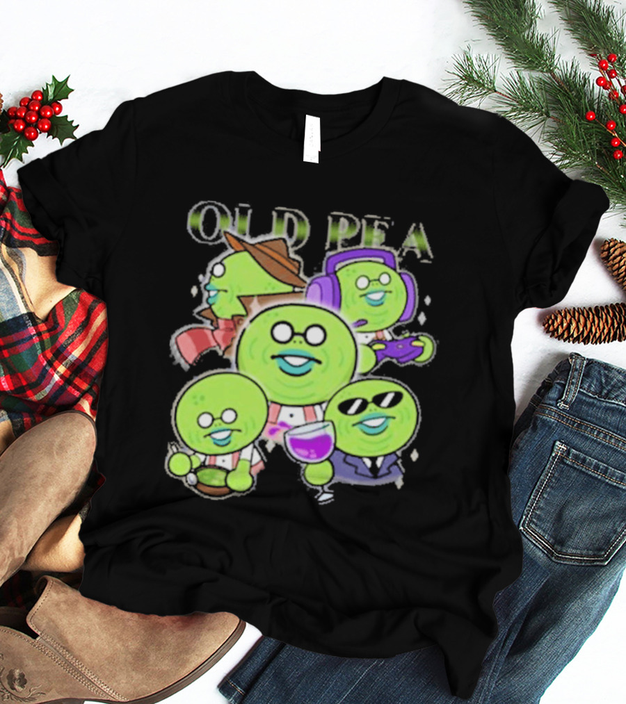 Chikn Nuggit Old Pea Glam Cartoon Characters With Sunglasses And Headphones T-Shirt
