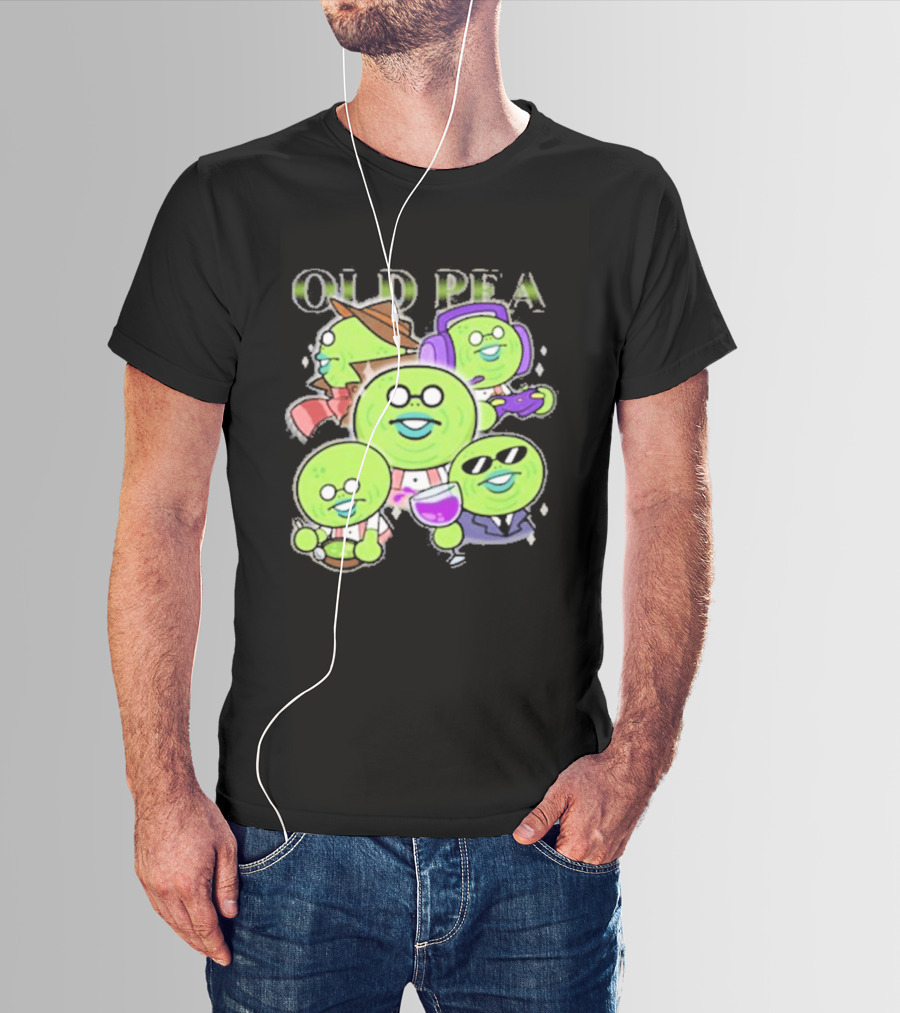 Chikn Nuggit Old Pea Glam Cartoon Characters With Sunglasses And Headphones T-Shirt