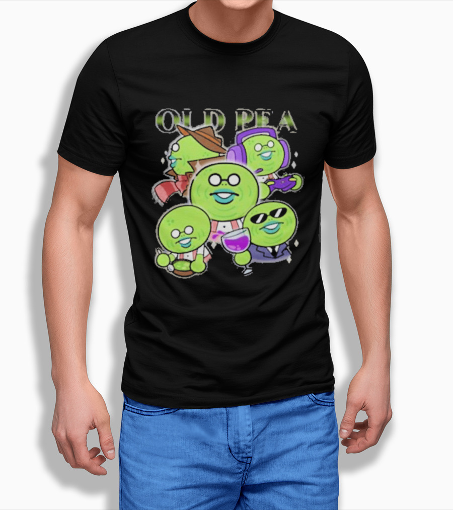 Chikn Nuggit Old Pea Glam Cartoon Characters With Sunglasses And Headphones T-Shirt
