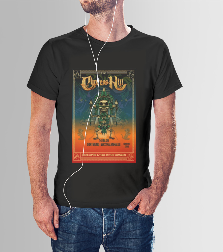 Cypress Hill XXXV Dortmund Westfalenhalle 14.06.26 Support E7hel Once Upon A Time In The Summer Skeleton Warrior T-Shirt