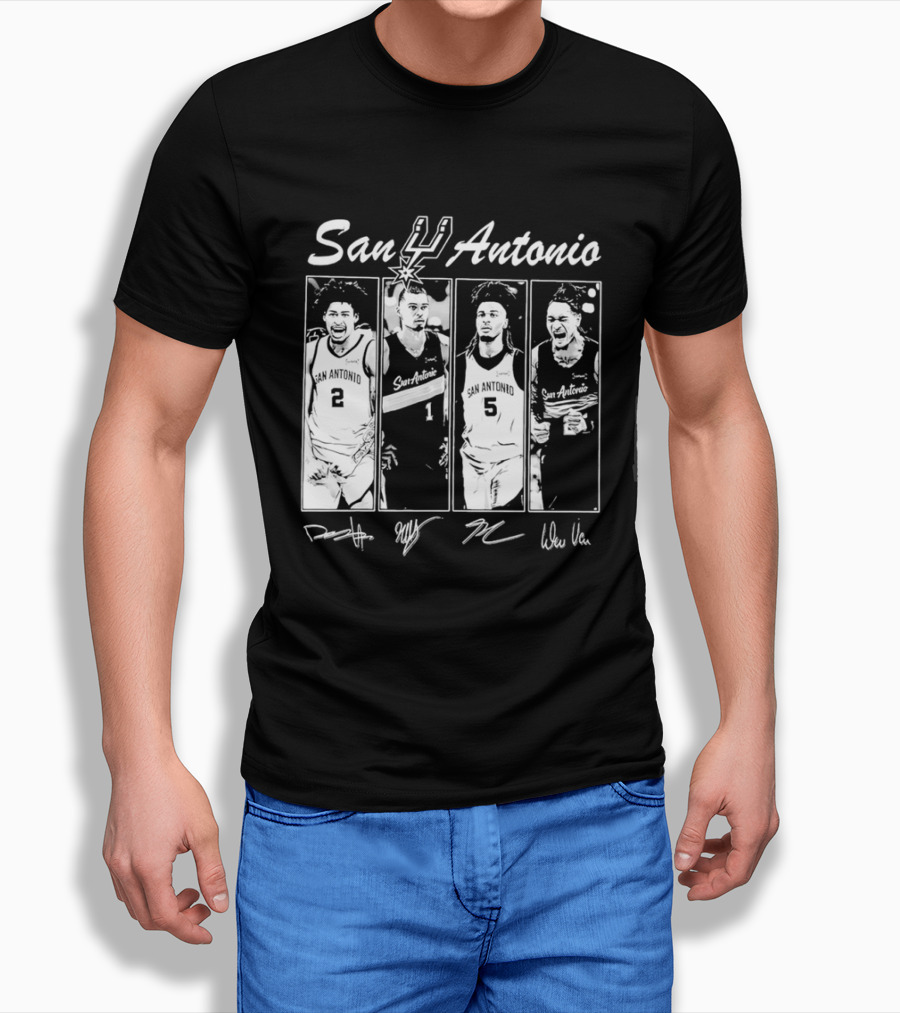 San Antonio Spurs Basketball Signatures And Players Number 2 1 5 T-Shirt
