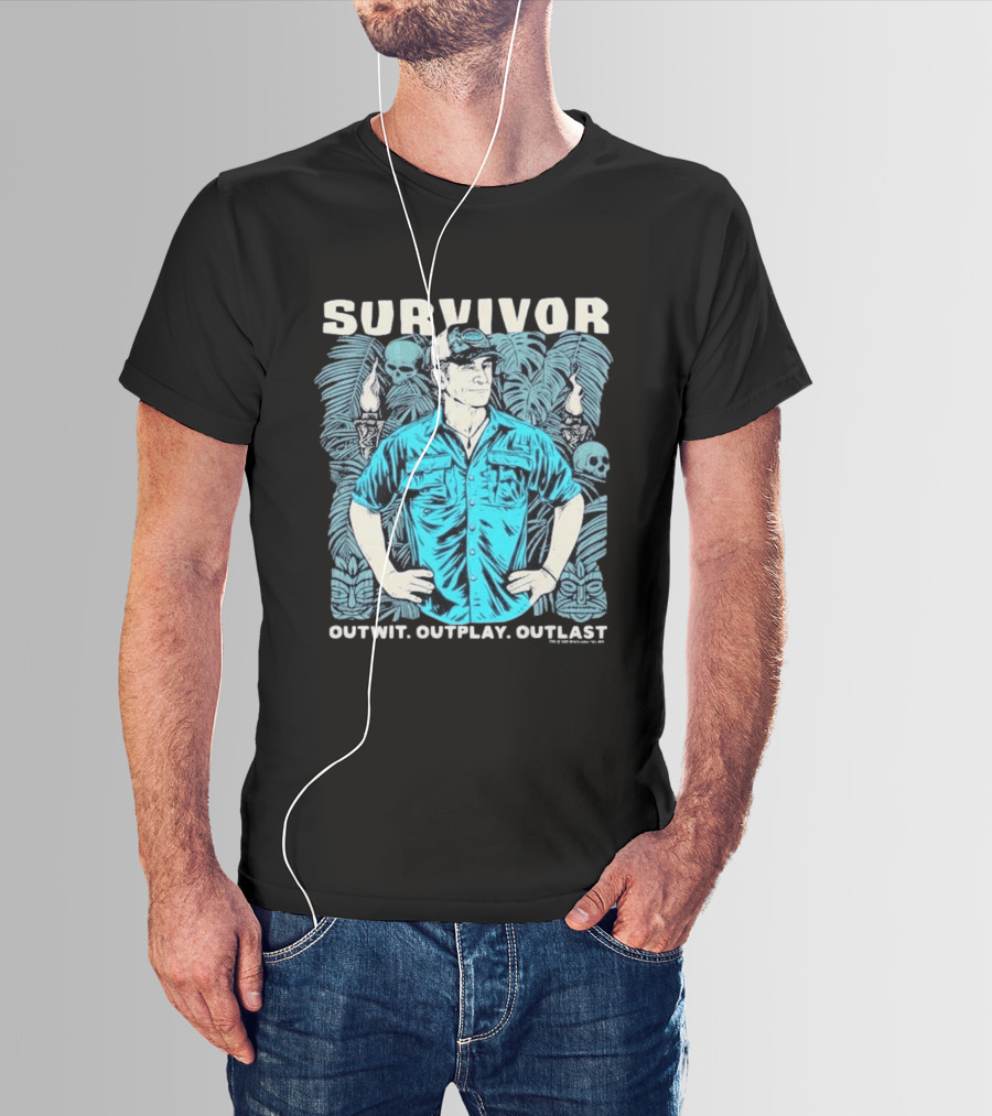 Survivor Jeff Outwit Outplay Outlast Tropical Island Adventure T-Shirt