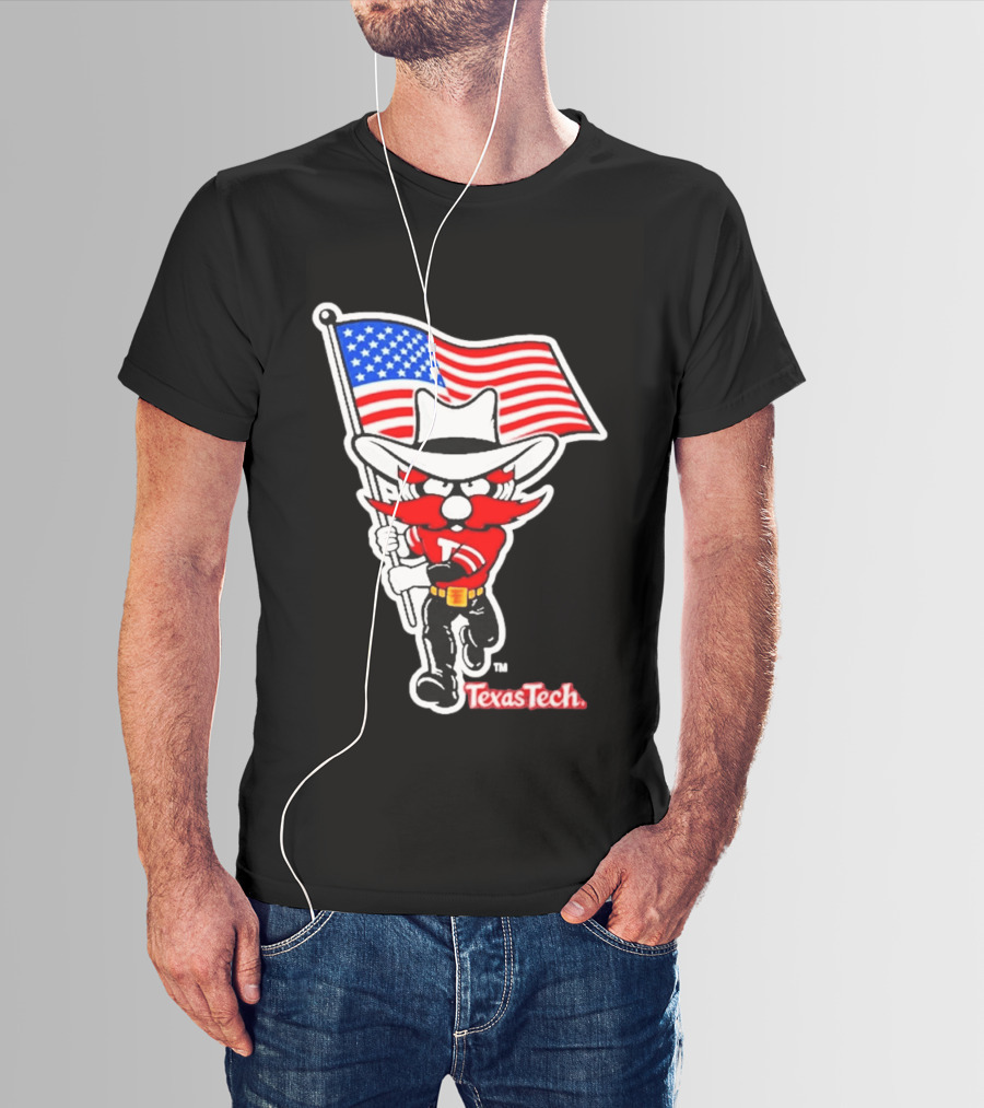 Texas Tech Red Raiders USA Flag Raider Red T-Shirt
