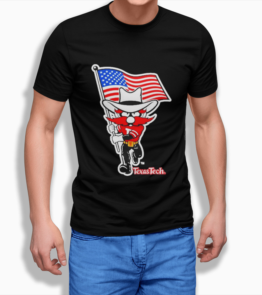 Texas Tech Red Raiders USA Flag Raider Red T-Shirt