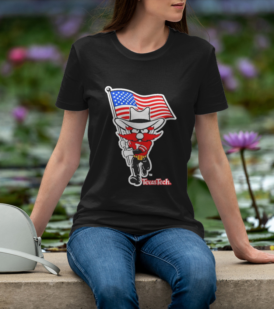 Texas Tech Red Raiders USA Flag Raider Red T-Shirt