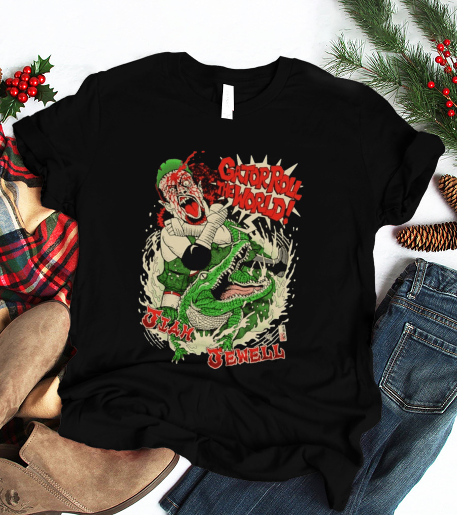 Gator Roll The World Jiah Jewell Wrestling Alligator Comic T-Shirt