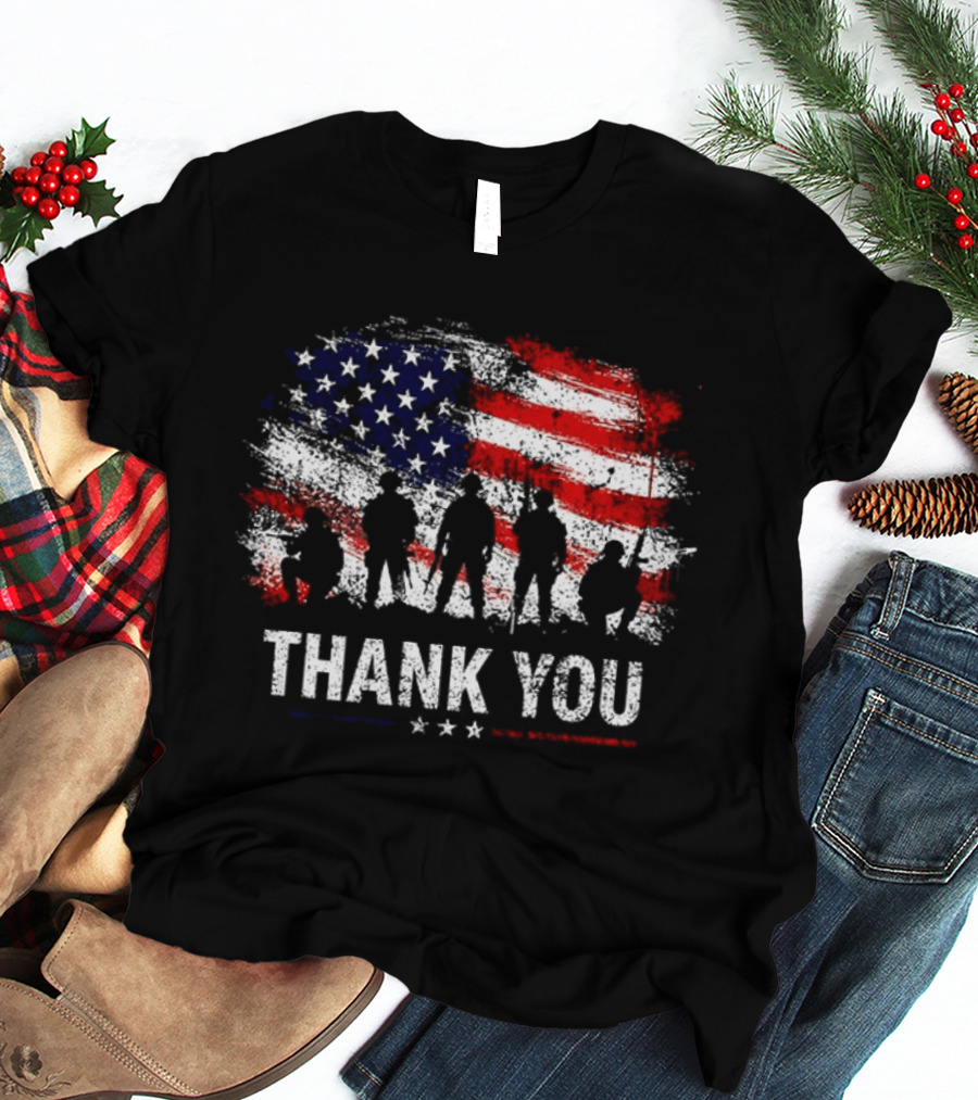 Thank You For Your Service American Flag Military T-Shirt