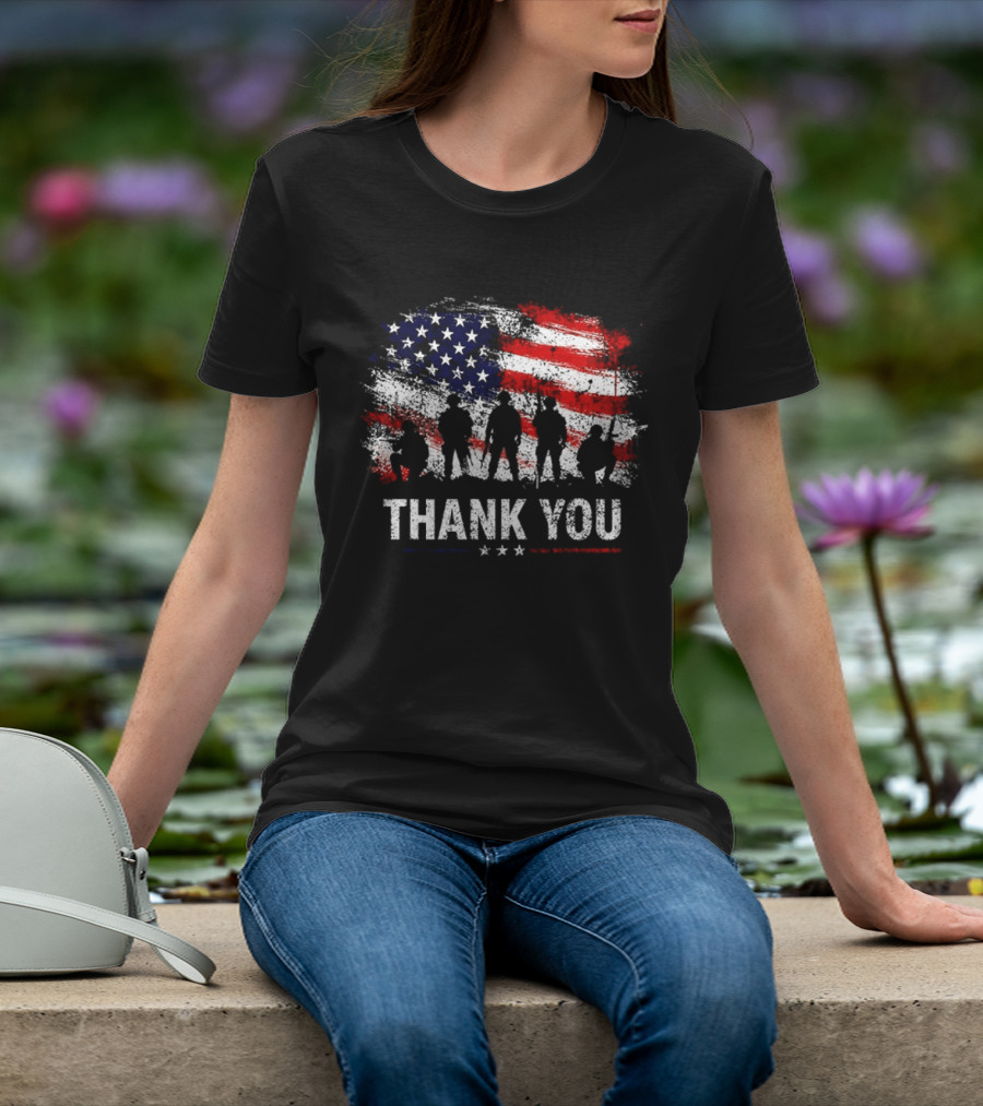 Thank You For Your Service American Flag Military T-Shirt