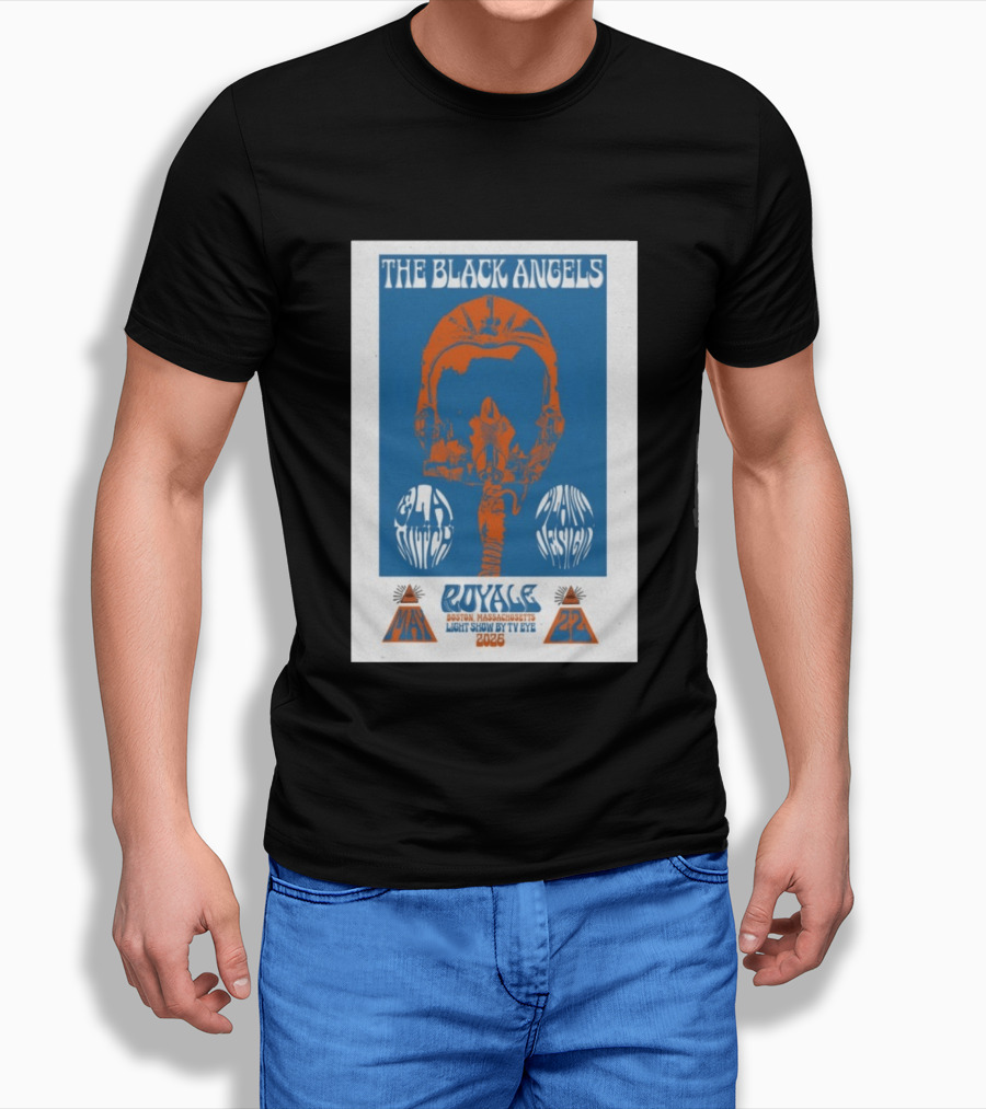 The Black Angels Royale Boston MA May 22 2026 Light Show By TV Eye Psychedelic Helmet T-Shirt