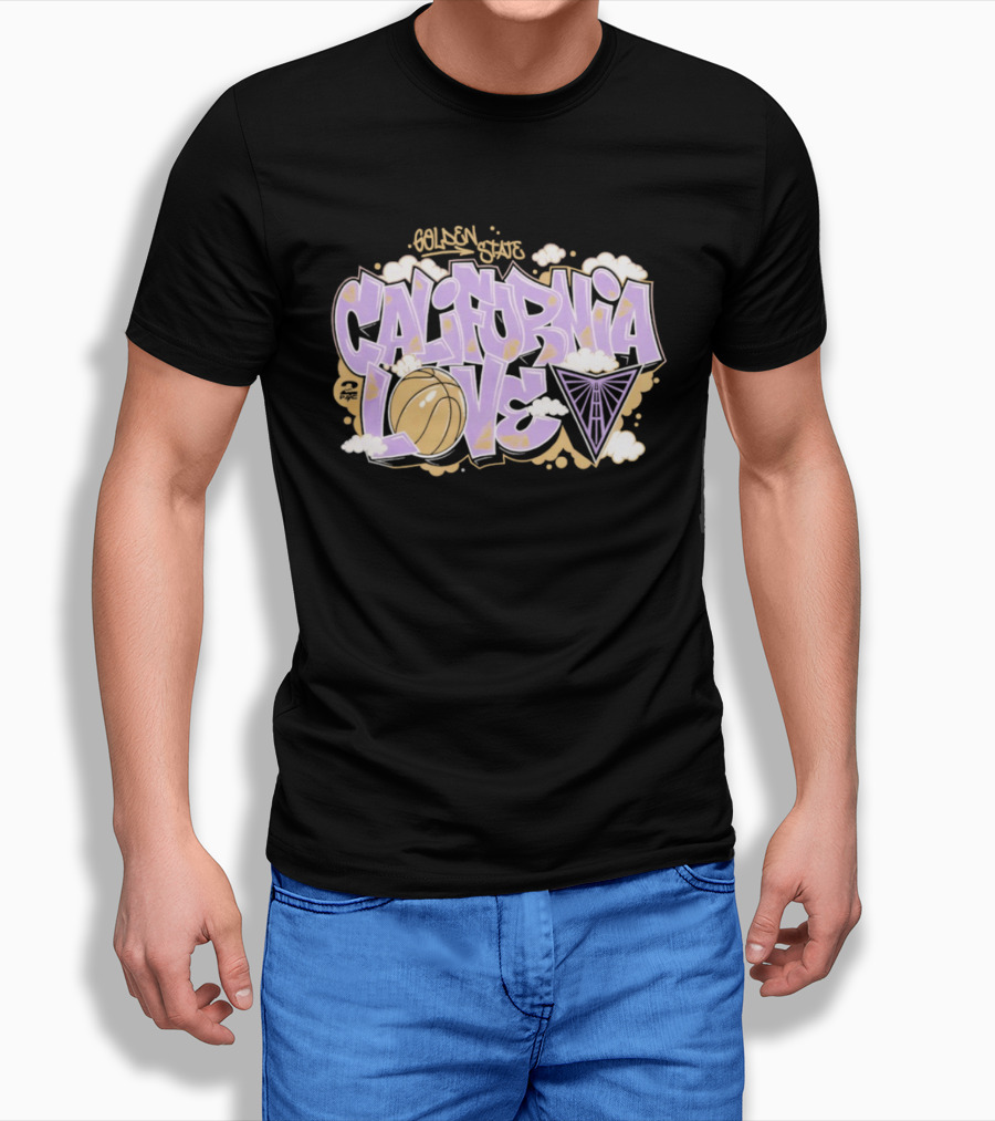 Golden State Valkyries Sportiqe X 2PAC California Love Basketball Clouds T-Shirt