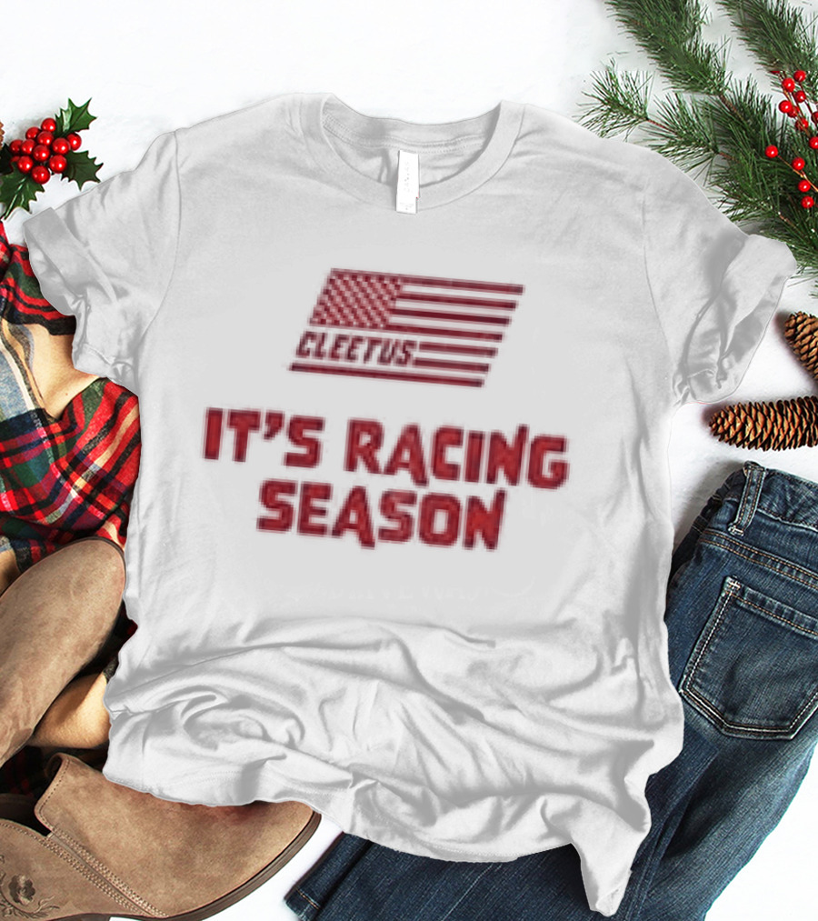 Cleetus Turbski It's Racing Season Checkered Flag Racing Fan T-Shirt