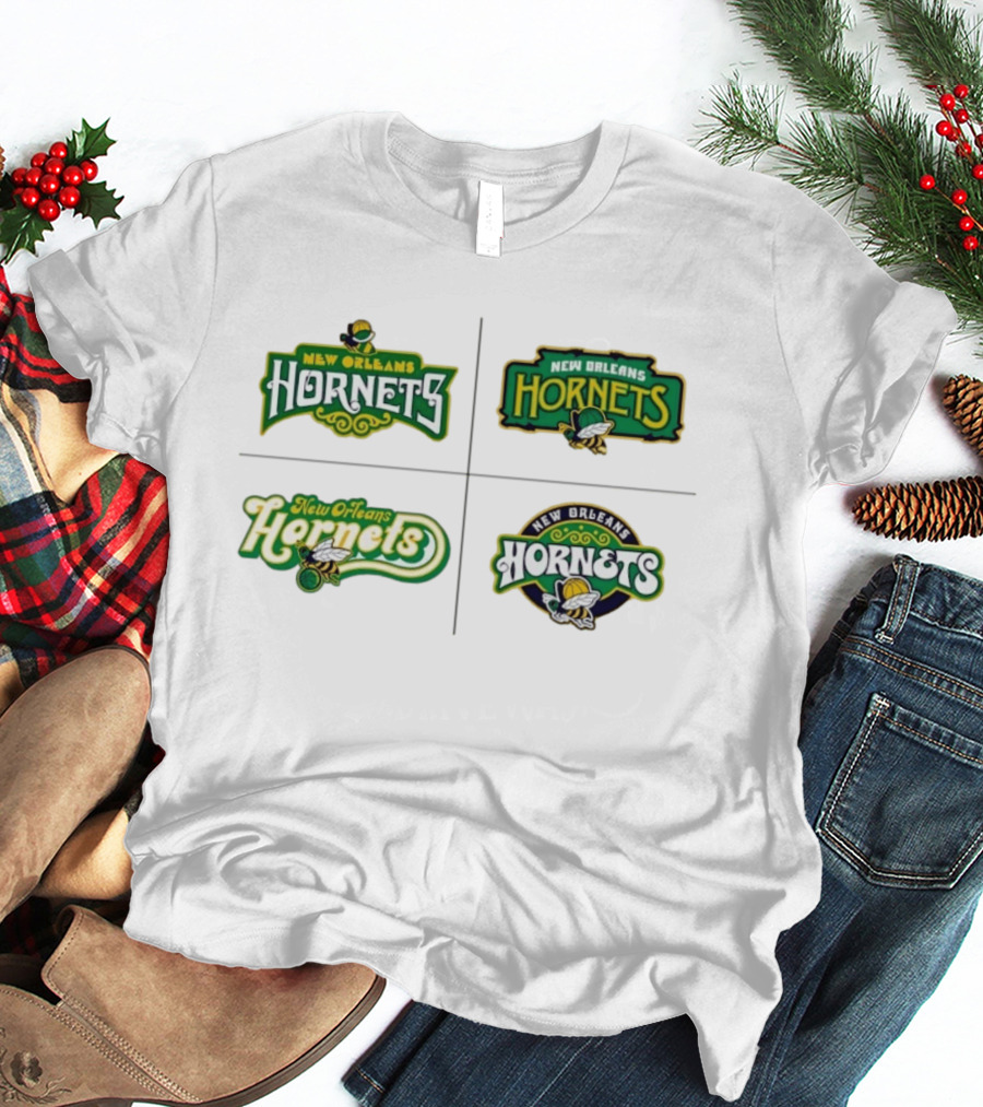 New Orleans Hornets Logo Collection Vintage NBA Team Merchandise T-Shirt