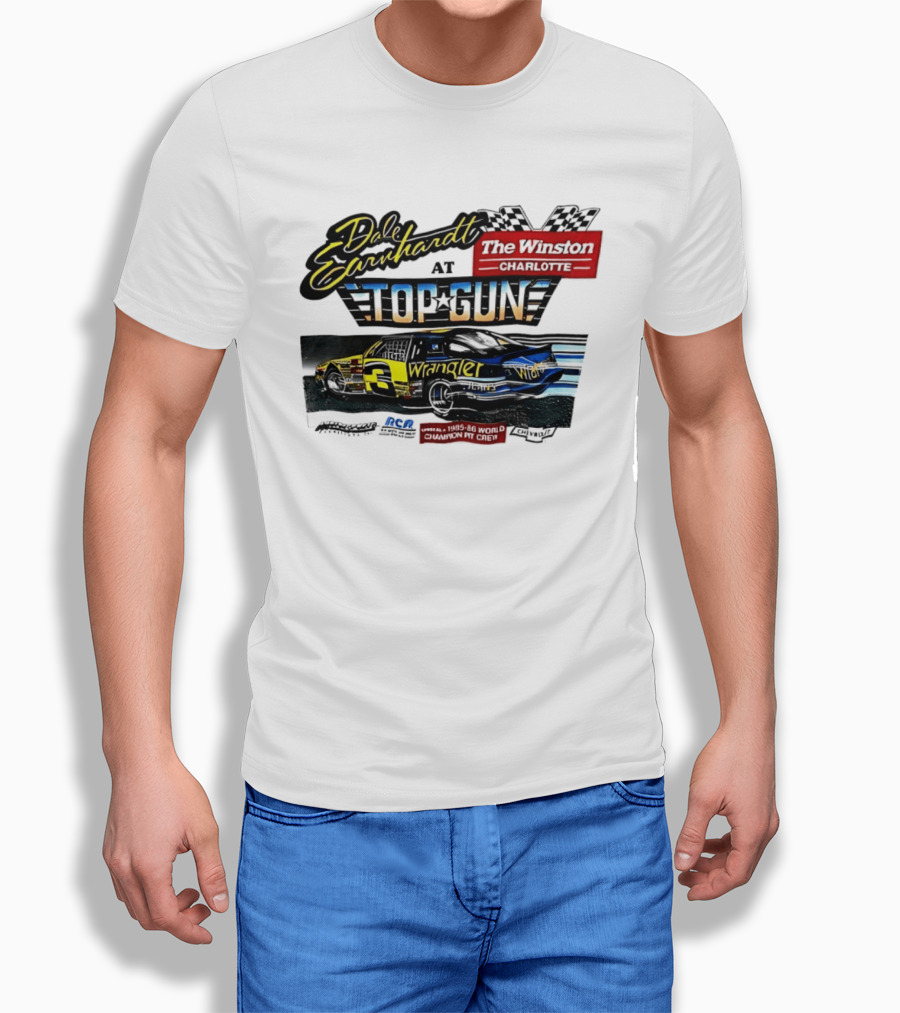 Dale Earnhardt At Top Gun The Winston Charlotte Wrangler Racing T-Shirt