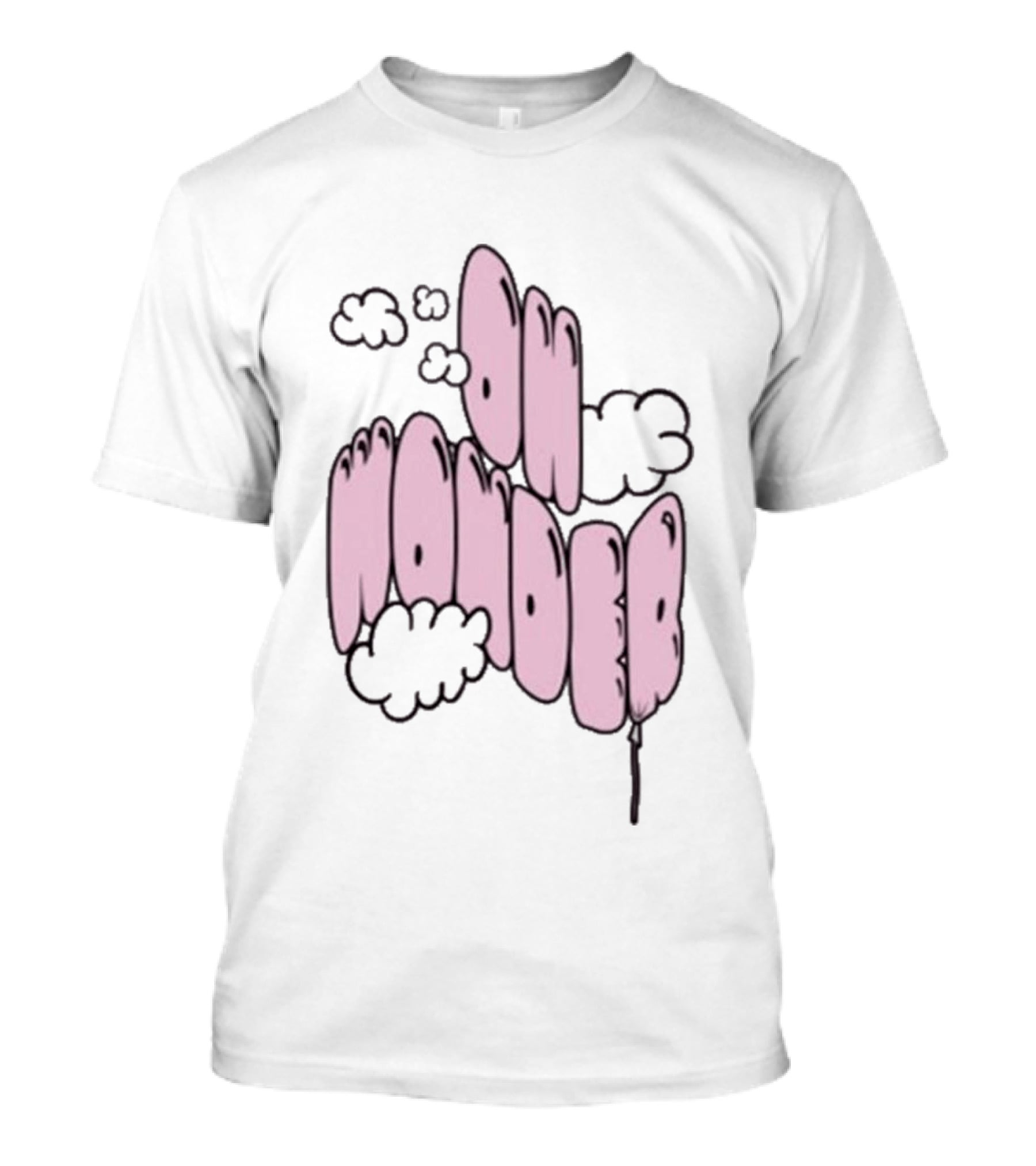 Oh Wonder Pink Balloon Text With Clouds T-Shirt