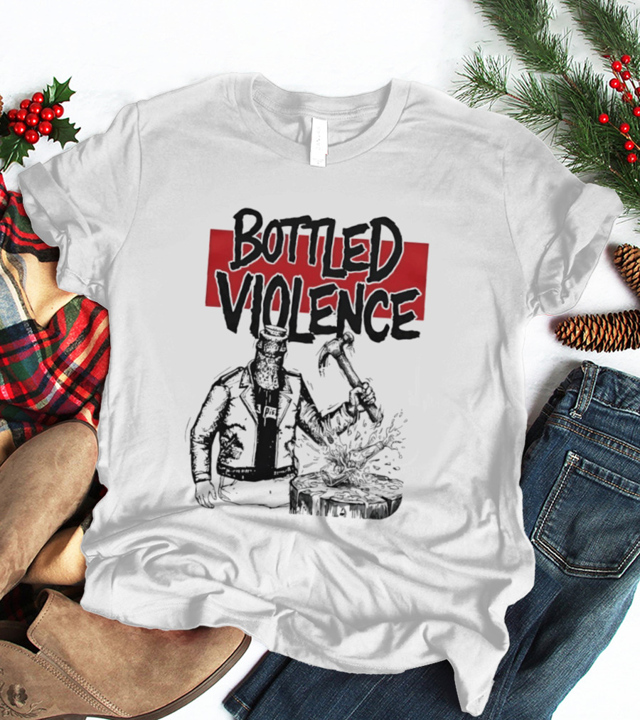 Bottled Violence Character With Hammer And Red T-Shirt