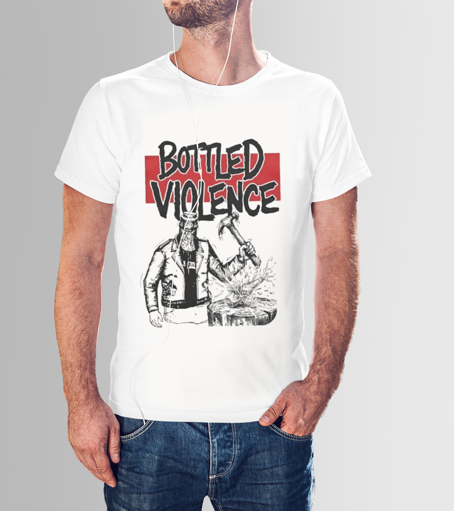 Bottled Violence Character With Hammer And Red T-Shirt
