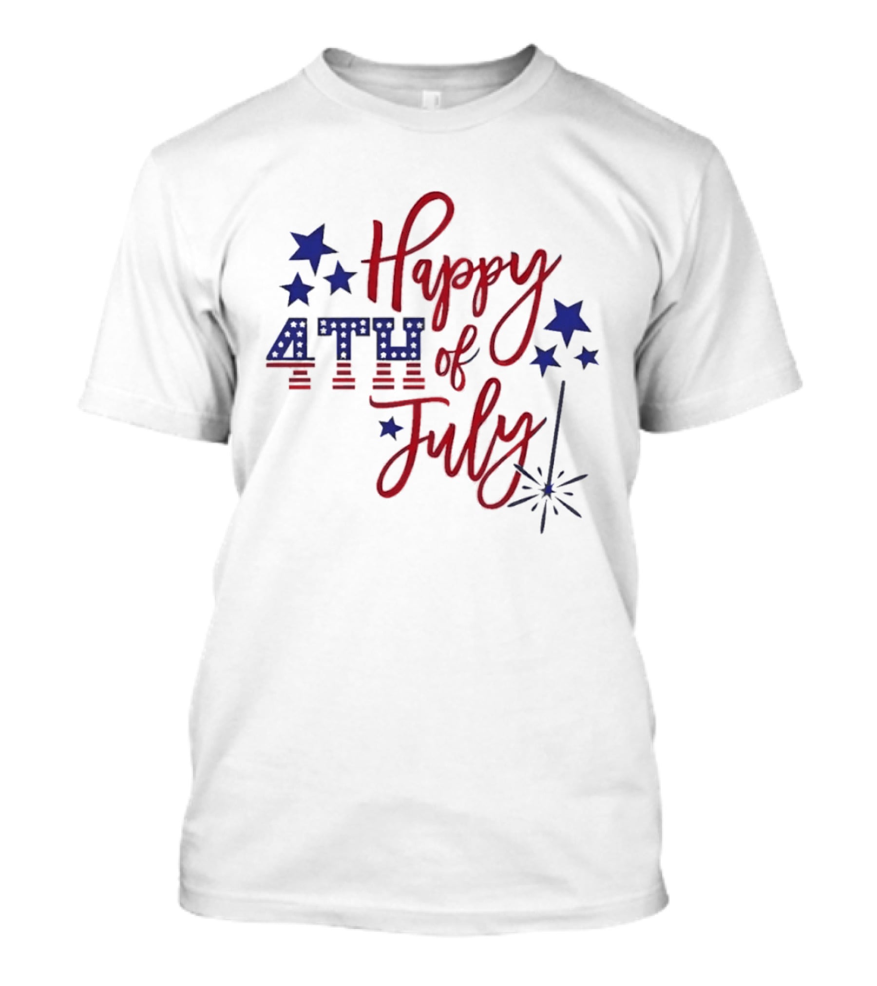 Happy 4th Of July Patriotic Stars Firework Celebration T-Shirt