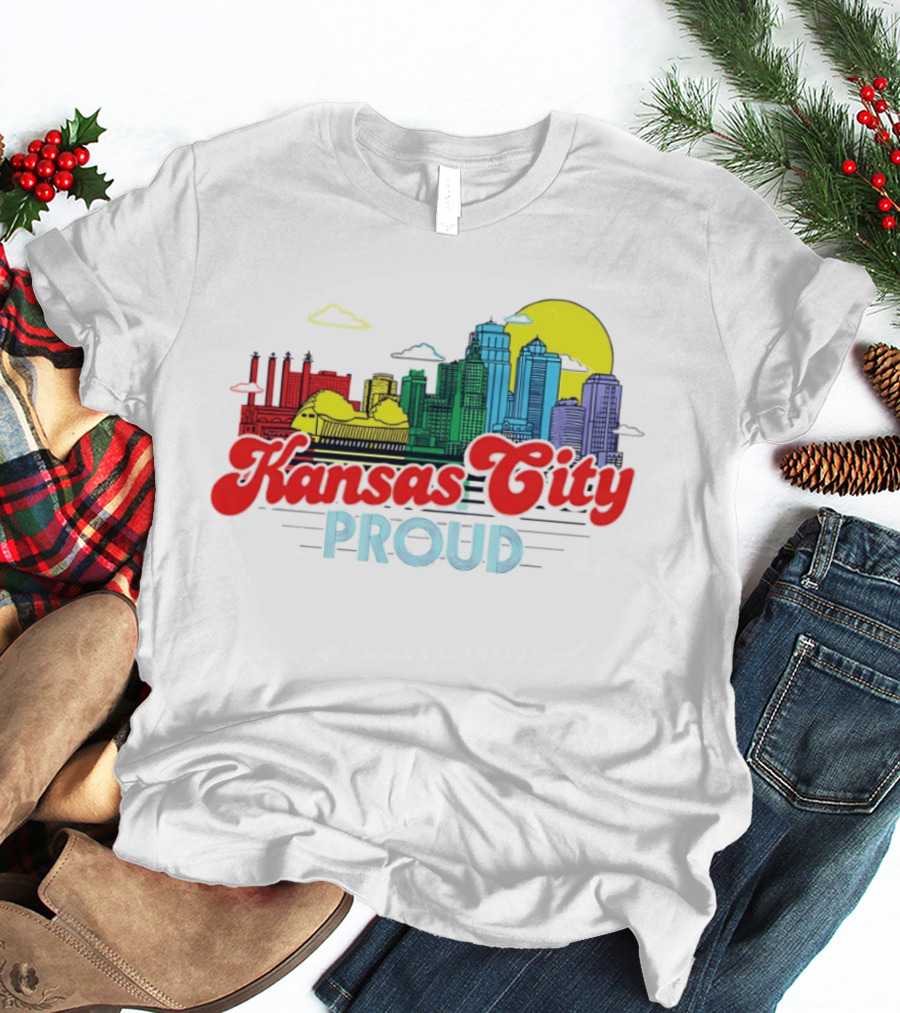 Kansas City Proud Skyline Colorful Urban Landscape T-Shirt