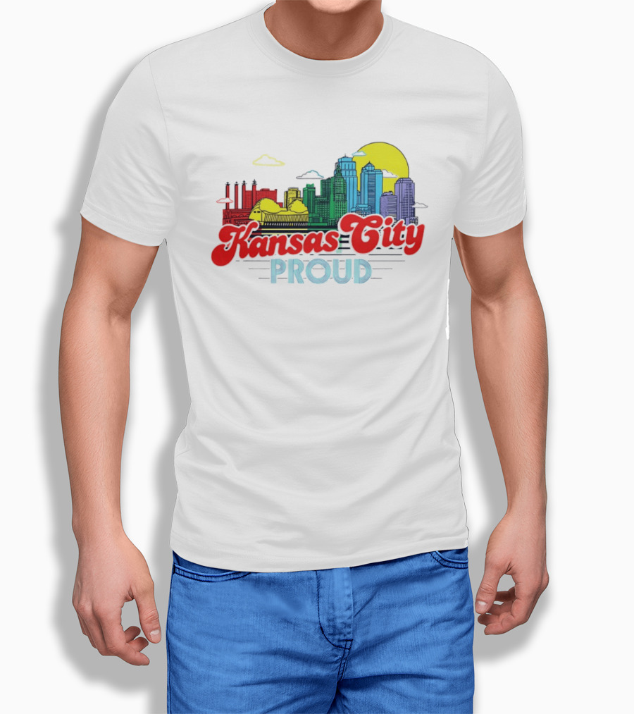 Kansas City Proud Skyline Colorful Urban Landscape T-Shirt