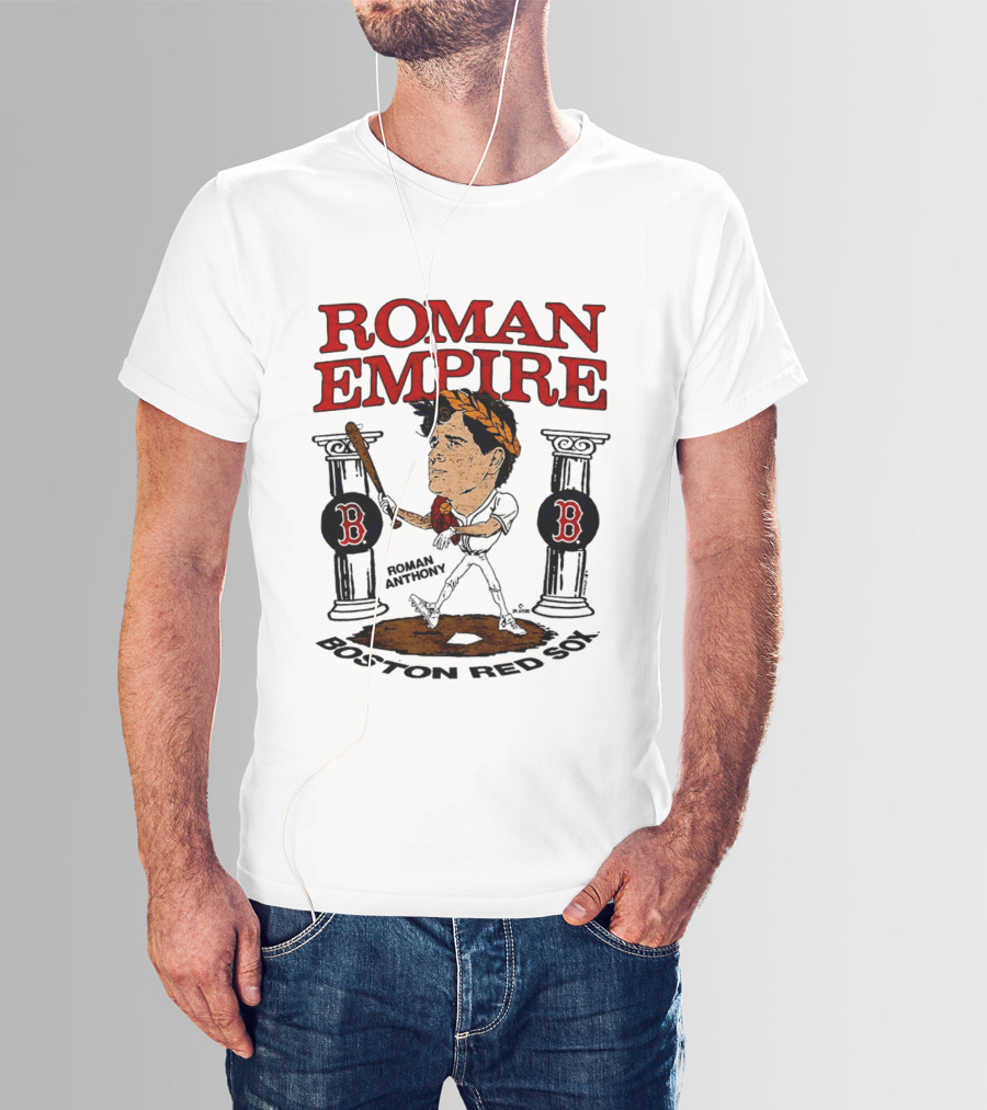 Roman Empire Boston Red Sox Roman Anthony Caricature Player T-Shirt