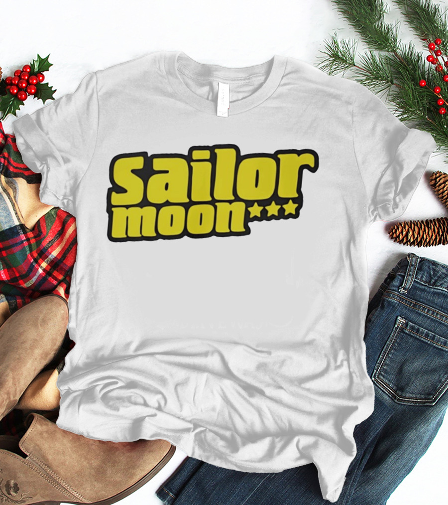 Sailor Moon Yellow Text With Stars T-Shirt