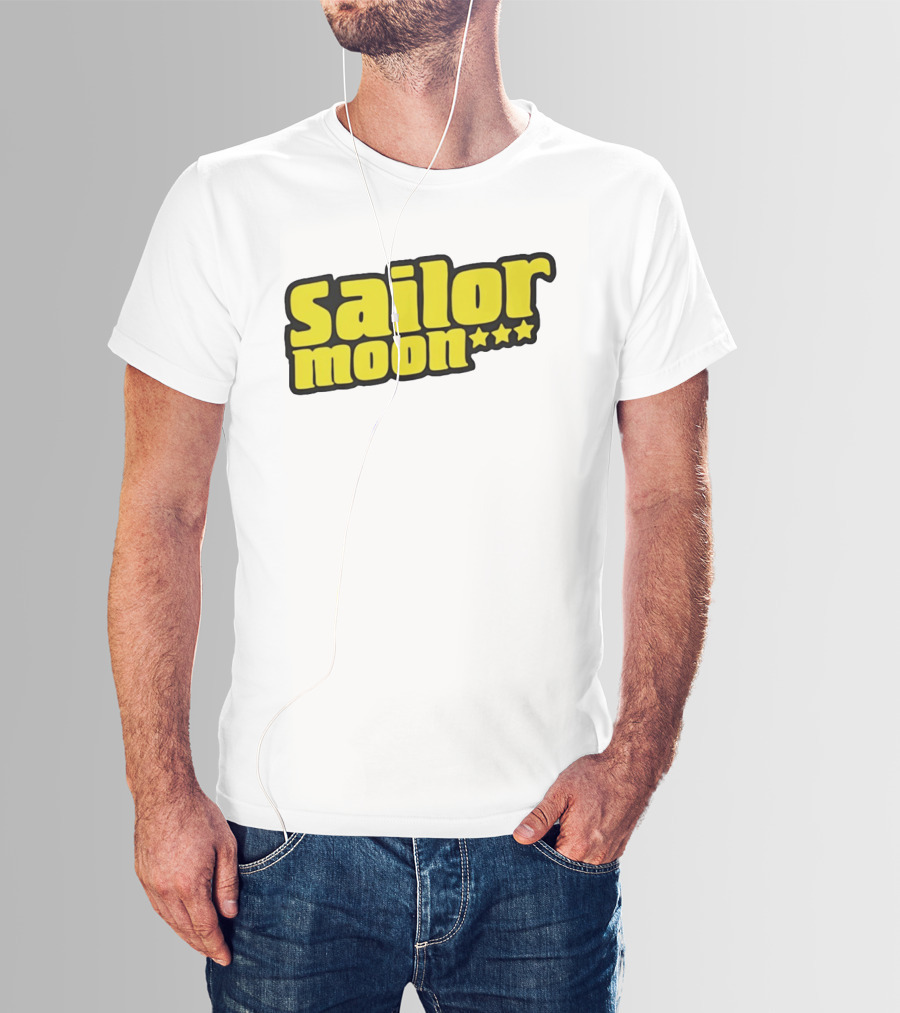 Sailor Moon Yellow Text With Stars T-Shirt