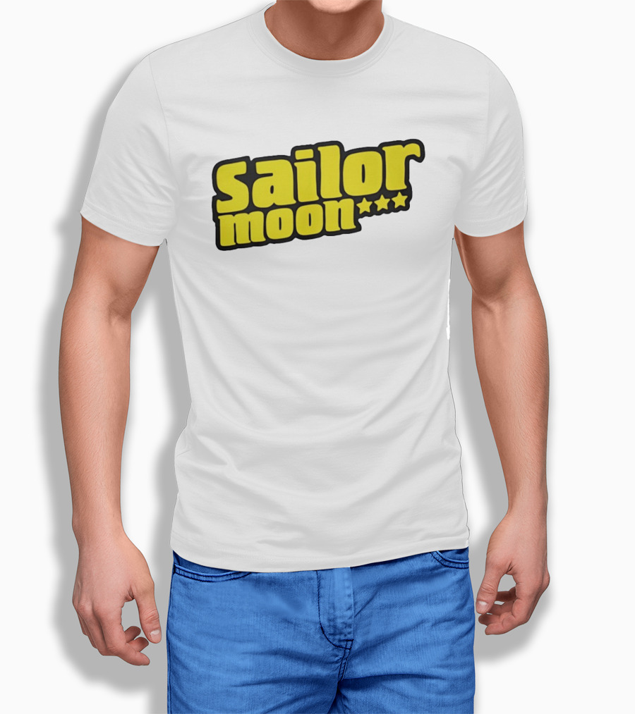 Sailor Moon Yellow Text With Stars T-Shirt