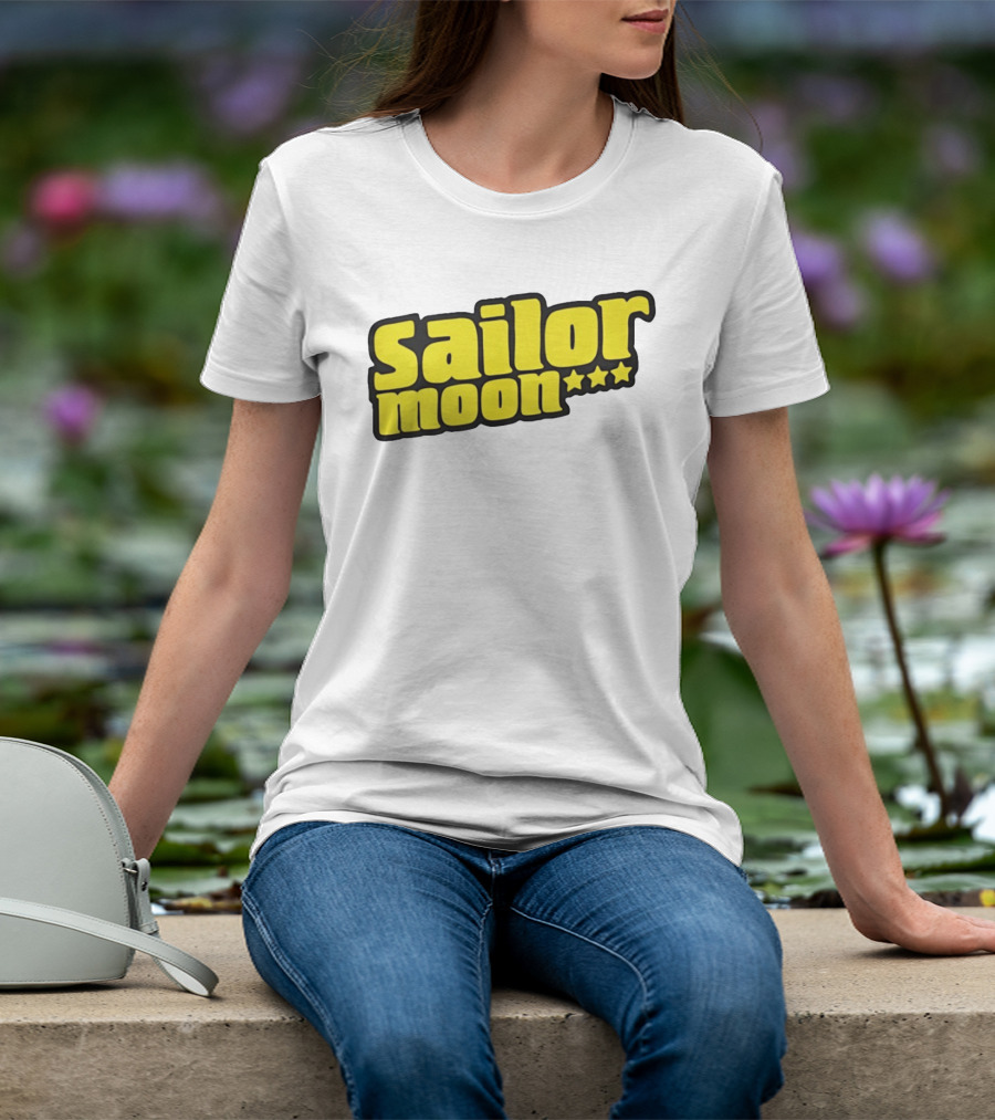 Sailor Moon Yellow Text With Stars T-Shirt