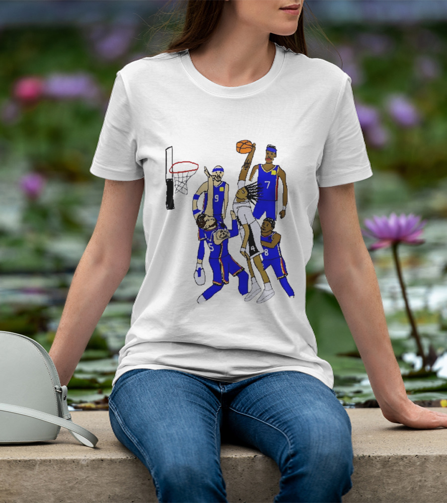 Stephon Castle Dunk Basketball Blue Team Number 4 Drawing T-Shirt