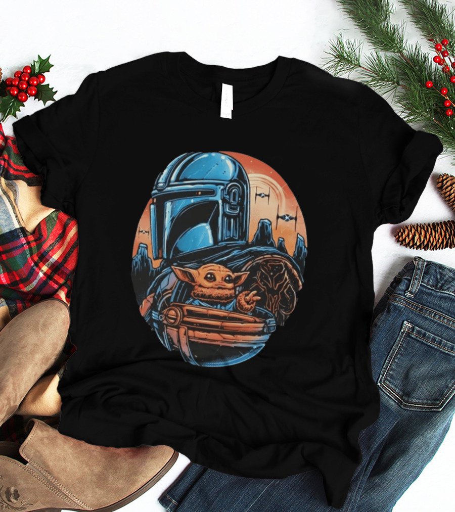 Din Djarin And Grogu Mandalorian Saga Rise Against The Empire T-Shirt