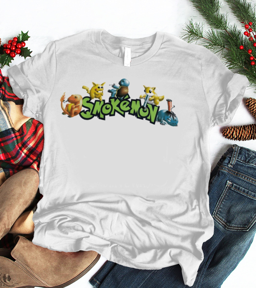 Smokémon Pikachu Squirtle Charmander Bulbasaur Pokémon Characters T-Shirt