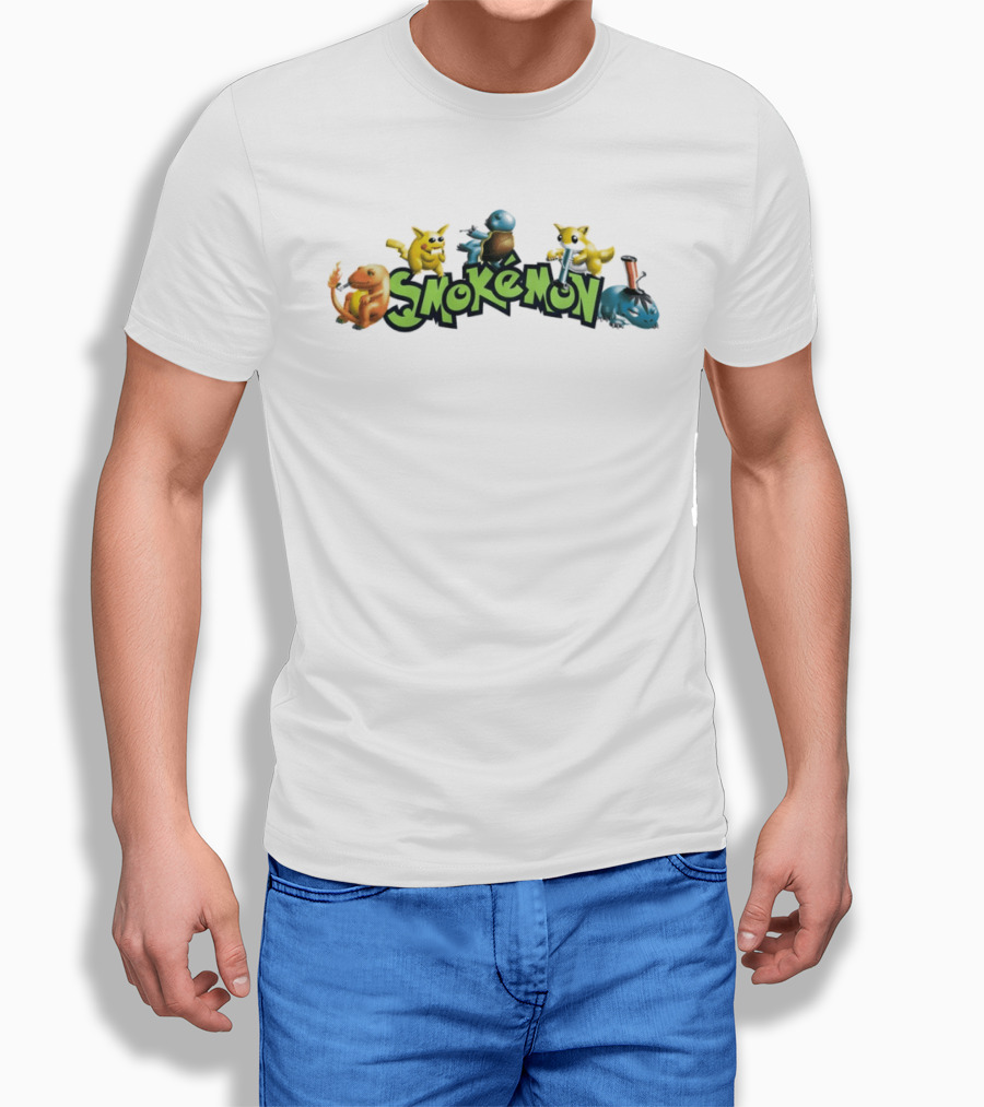 Smokémon Pikachu Squirtle Charmander Bulbasaur Pokémon Characters T-Shirt