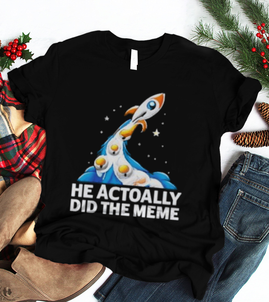 He Actoally Did The Meme Rocket Launch Planets T-Shirt