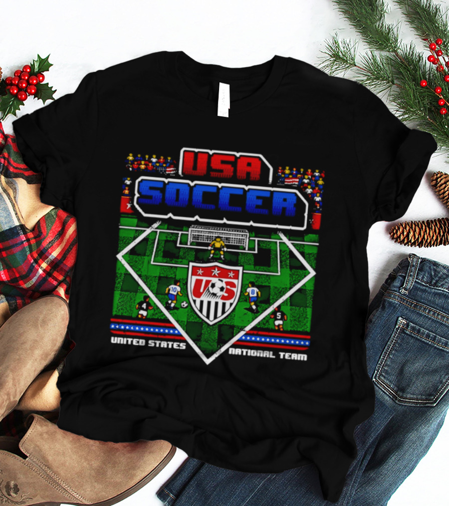 USA Soccer United States National Team 8 Bit Retro Players T-Shirt