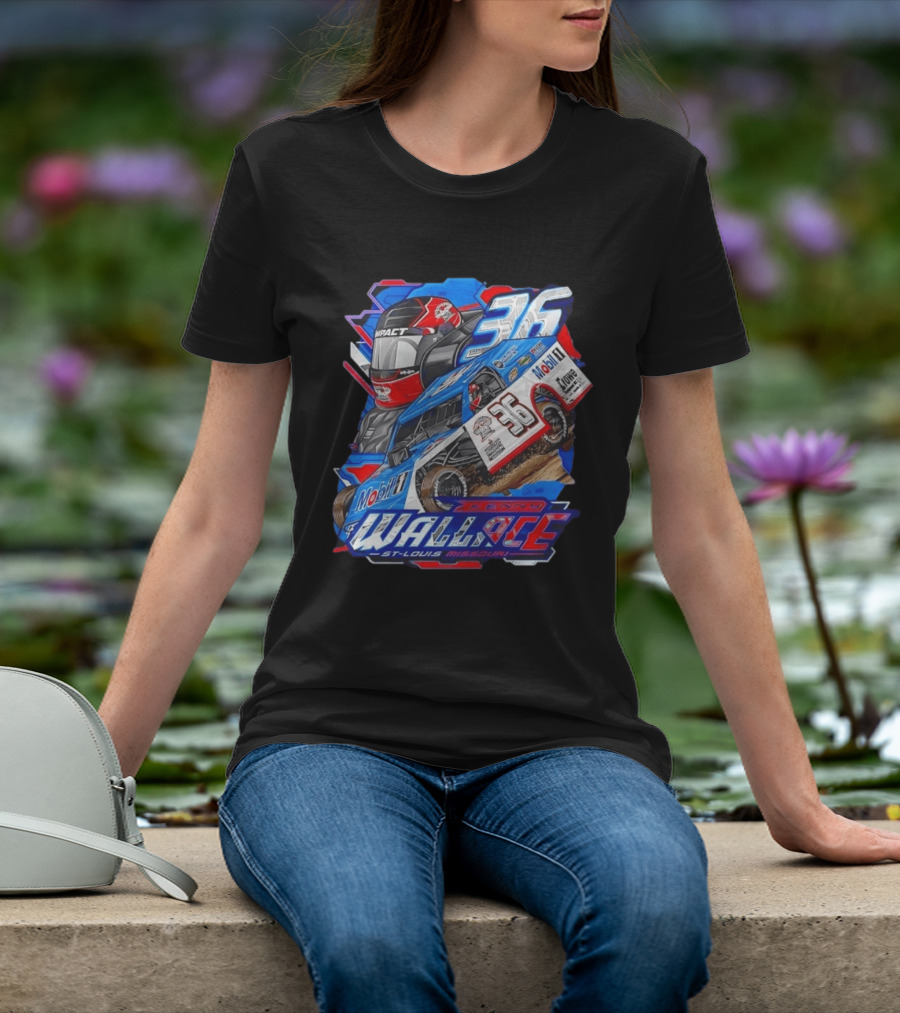 Kenny Wallace 36 Mobil 1 Racing St Louis Missouri Dirt Track T-Shirt