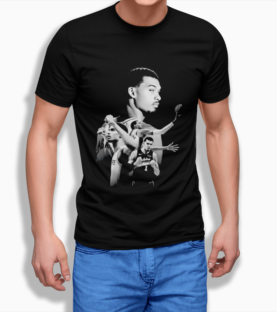 Victor Wembanyama San Antonio Spurs Player Collage 2026 Dunk Action T-Shirt