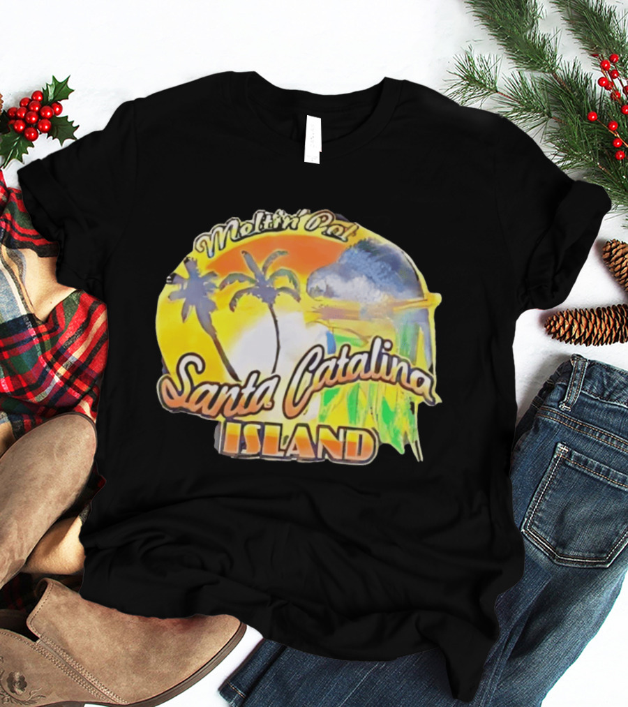 Meltin Pot Santa Catalina Island Palm Trees Ocean Sunrise T-Shirt